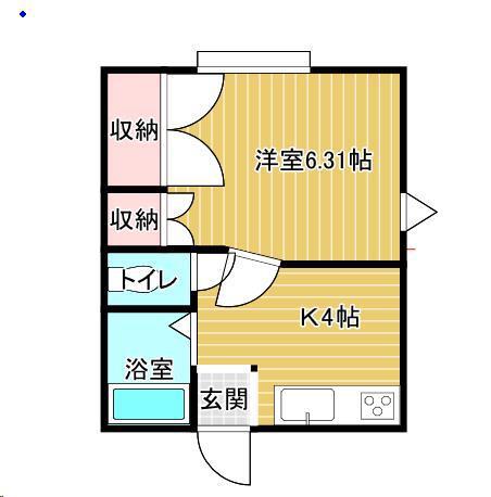 田村ハイツB(1K/1階)の間取り写真