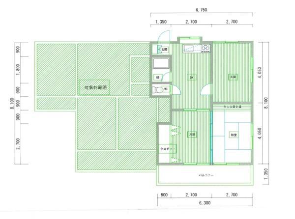 タムラコーポ(3DK/1階)の間取り写真