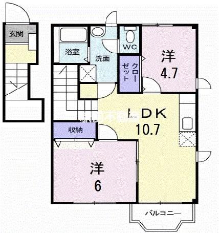 セレーノ(2LDK/2階)の間取り写真