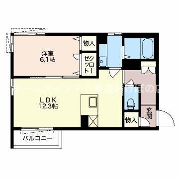 ロジュマン エスト(1LDK/1階)の間取り写真