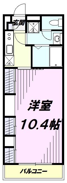 カルマAK(1K/2階)の間取り写真