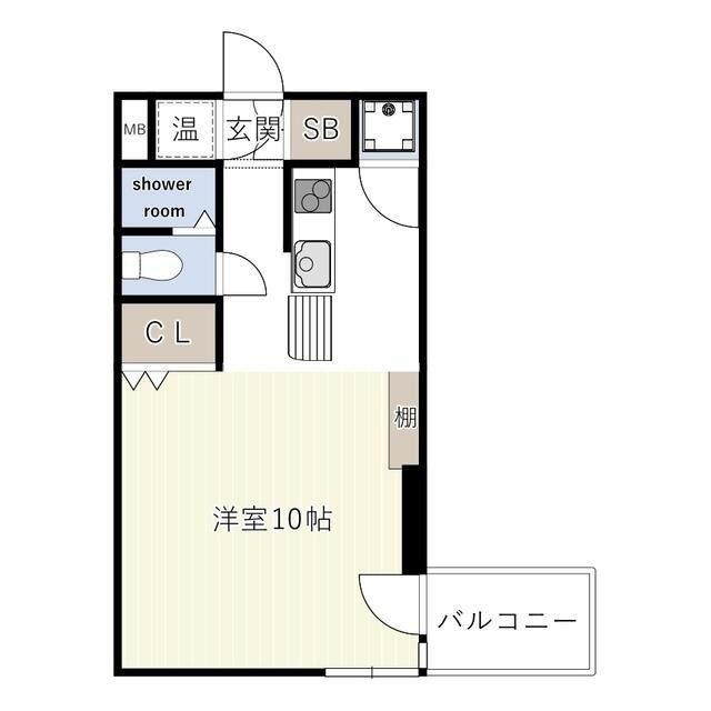 INOVE朝霞青葉台(1K/2階)の間取り写真
