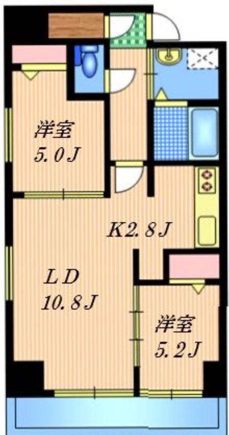 ミルフィーユ(2LDK/8階)の間取り写真