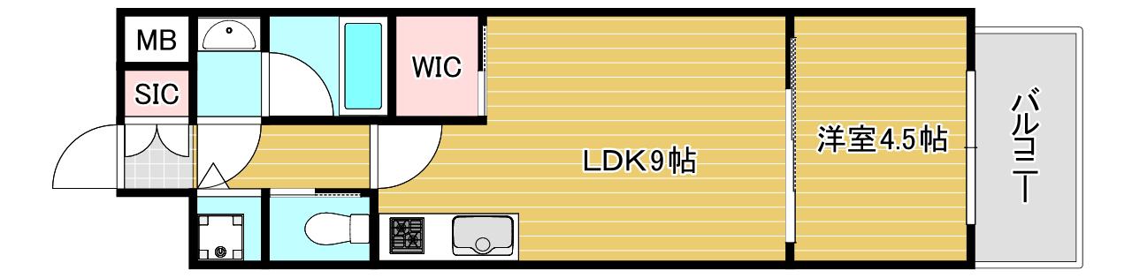 レオングラン本町橋(1LDK/2階)の間取り写真