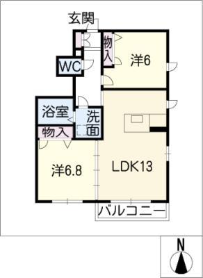 サンハイツNT-II(2LDK/1階)の間取り写真