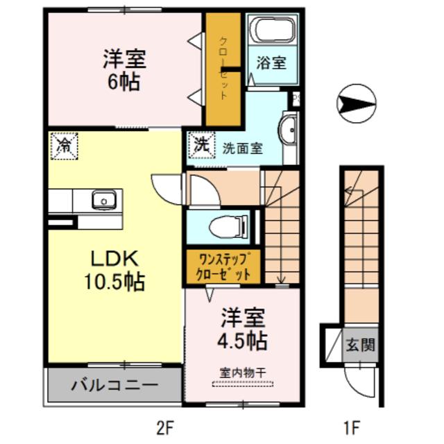 イースト VILLAGE 2015(2LDK/2階)の間取り写真