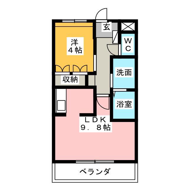 ソレイユ(1LDK/2階)の間取り写真
