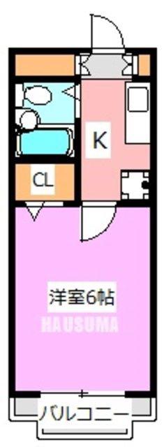 ラミアール佐々木(1K/2階)の間取り写真
