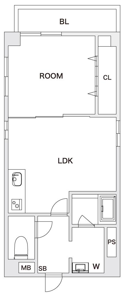 PARK HILLS旗の台駅前(1LDK/2階)の間取り写真