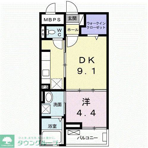 セゾン アキ(1LDK/2階)の間取り写真