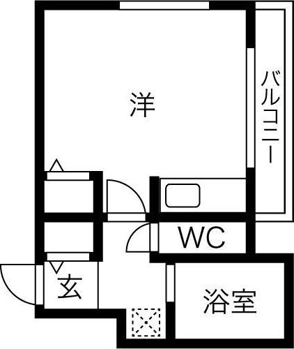 チサンマンション円山裏参道(ワンルーム/8階)の間取り写真
