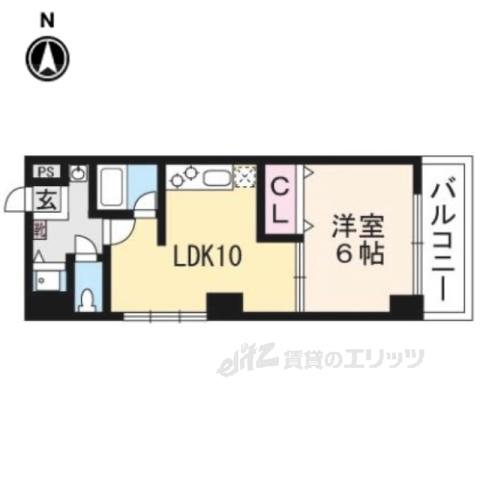 サンモリタ(1LDK/4階)の間取り写真