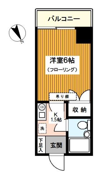 第11笠原ビル(1K/4階)の間取り写真