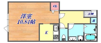 YUZENビル(1K/3階)の間取り写真