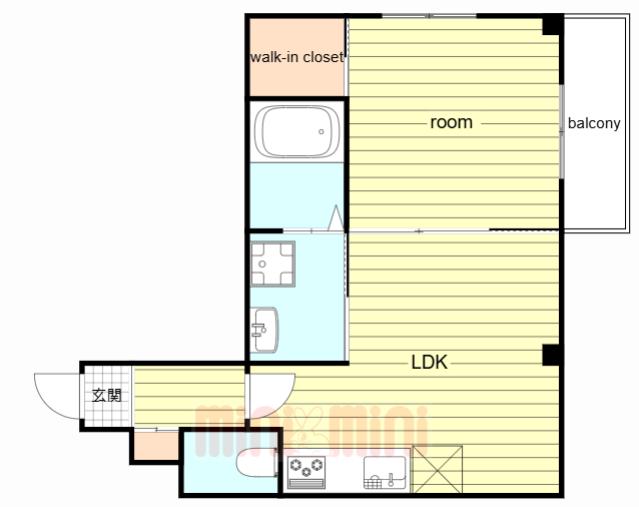 ブラントゥール芦屋(1LDK/2階)の間取り写真