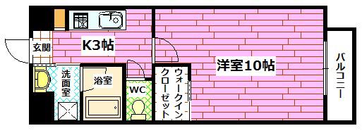 CRESCENT(1K/2階)の間取り写真