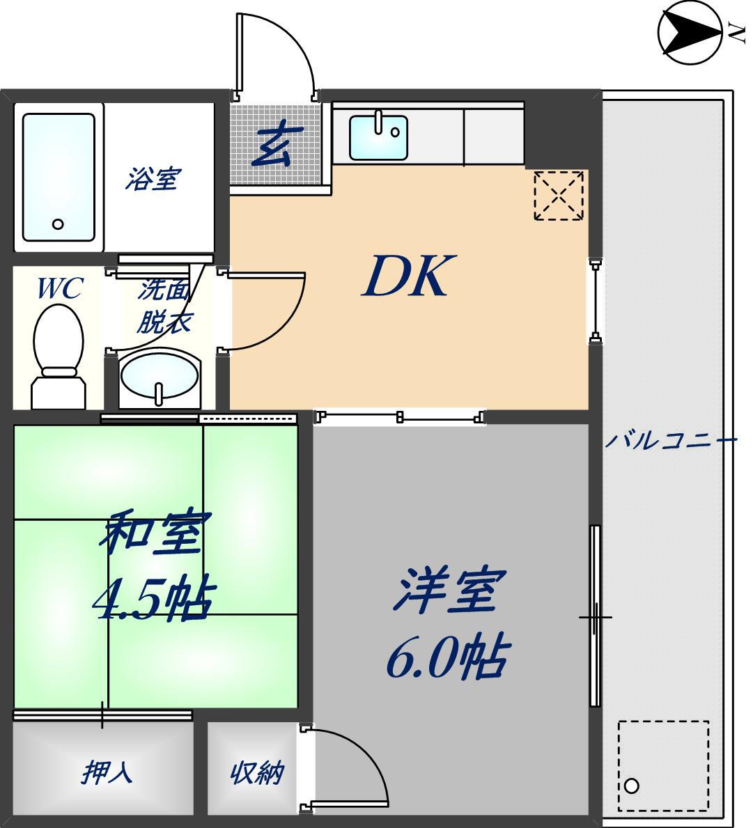 グリーンアミレット(2DK/3階)の間取り写真