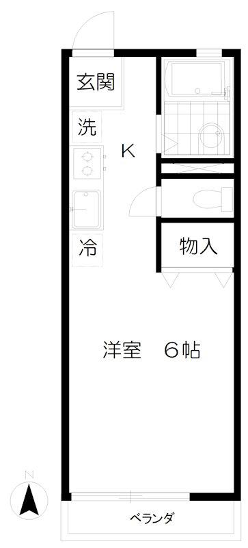 ハイツスカイブルー(1K/1階)の間取り写真