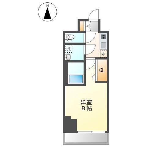 S-RESIDENCE高岳BRESA(1K/11階)の間取り写真