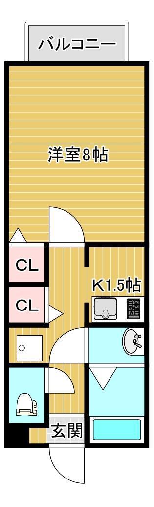 カサブランカ(1K/2階)の間取り写真