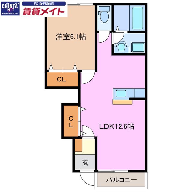 エスペランサ(1LDK/1階)の間取り写真