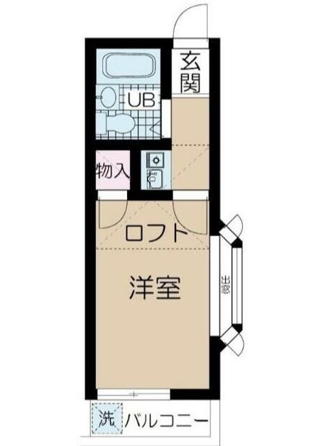 カーサ瀬谷(ワンルーム/2階)の間取り写真