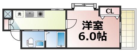 東小橋II番館(1K/5階)の間取り写真