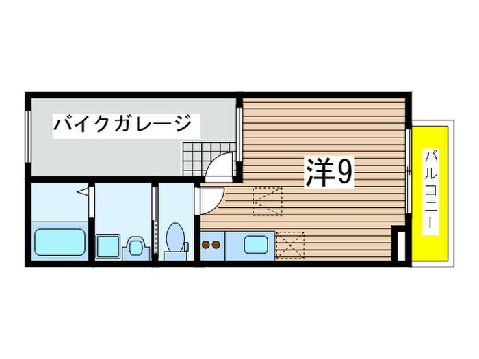 ガレージハウス葛城(ワンルーム/1階)の間取り写真