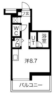 マテリア横浜ノース(ワンルーム/3階)の間取り写真