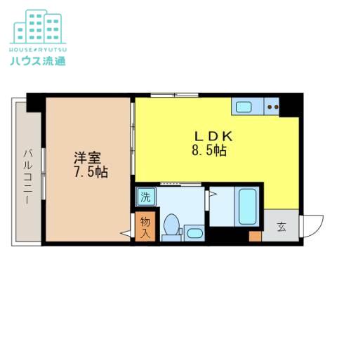 ハイグランデ矢上(1LDK/5階)の間取り写真