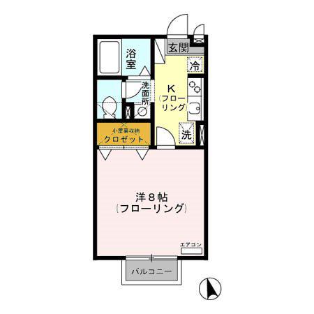 エクセレントタウン・村井A(1K/2階)の間取り写真