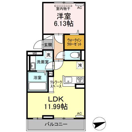 セジュールちさと(1LDK/2階)の間取り写真