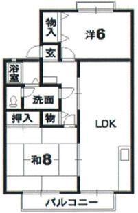 リバーハイツ21(2LDK/2階)の間取り写真