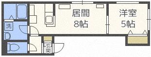 リバーサウス菊水II(1LDK/3階)の間取り写真