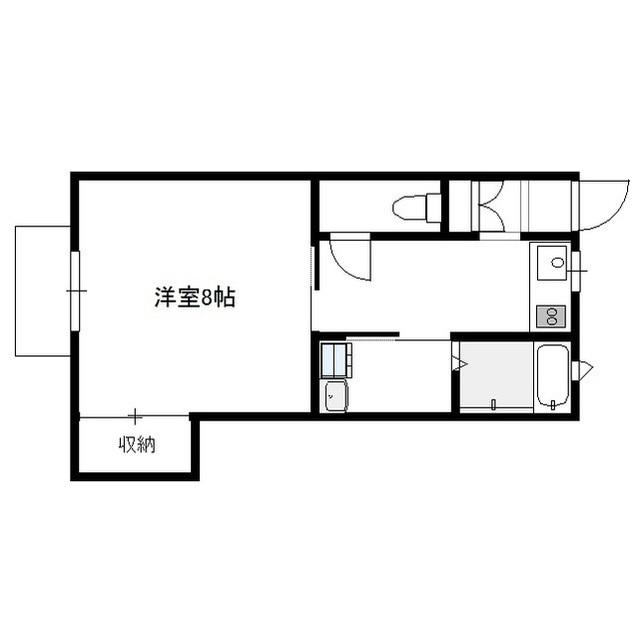 スリーゼハイツ乙津B(1K/1階)の間取り写真