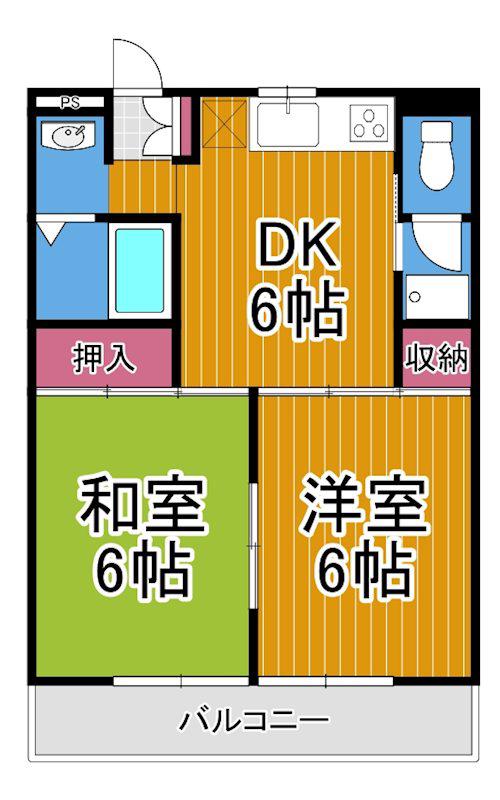 KOJIMA BUILDINGI(2DK/2階)の間取り写真