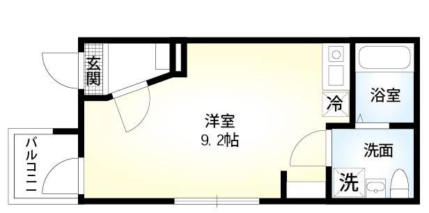 BIGFOREST(ワンルーム/1階)の間取り写真