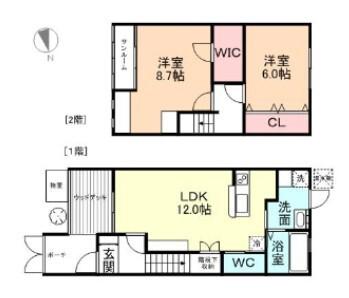 カーサソレアード(2LDK/1階)の間取り写真