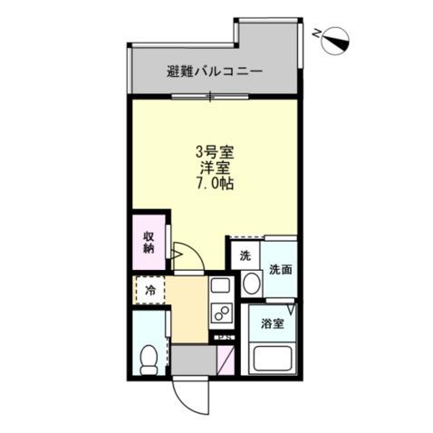 ベイルーム海老名エルデ(1K/1階)の間取り写真