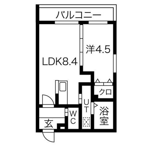 プルミエ福住(1LDK/2階)の間取り写真