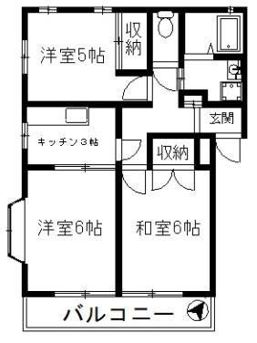 三澤ハイツ(3K/1階)の間取り写真