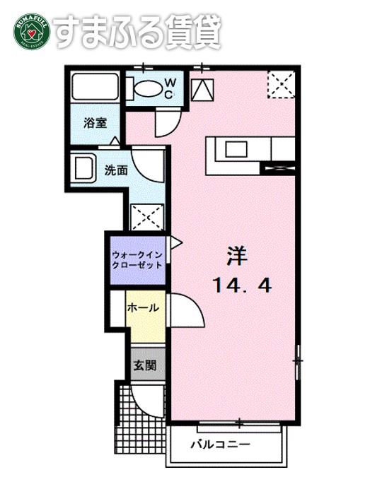 T&Mカーサ(ワンルーム/1階)の間取り写真