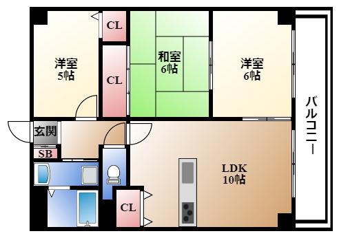 カナレグランデ(3LDK/5階)の間取り写真