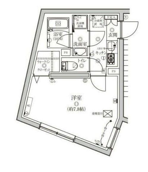 ベルシードステアー武蔵小山(1K/2階)の間取り写真