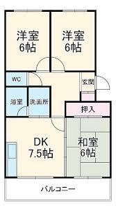 カームヒルズN(3DK/3階)の間取り写真