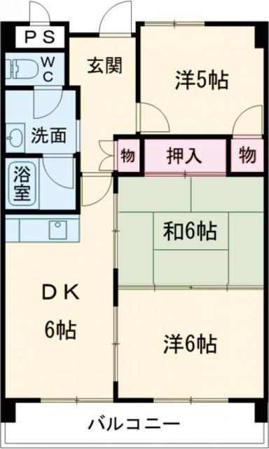 グリーンコートヒロII(3DK/4階)の間取り写真