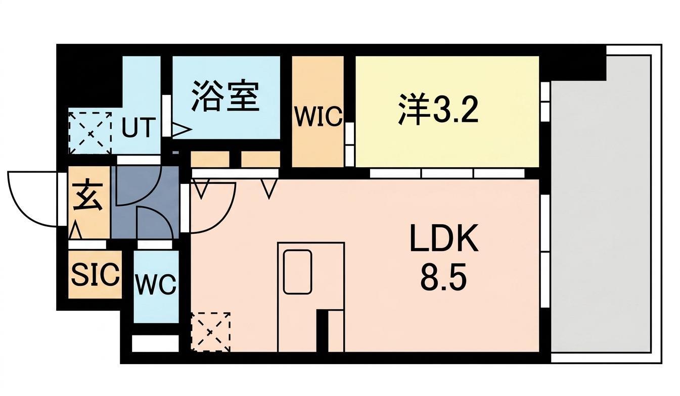 エスリードレジデンス ザ・グラン都島ノア(1LDK/7階)の間取り写真