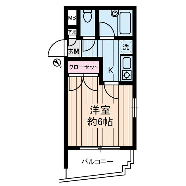 CRESCENT MOTONES(1K/4階)の間取り写真