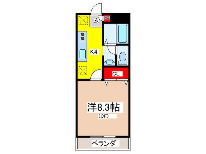 メゾン・アンソレイユ(1K/2階)の間取り写真