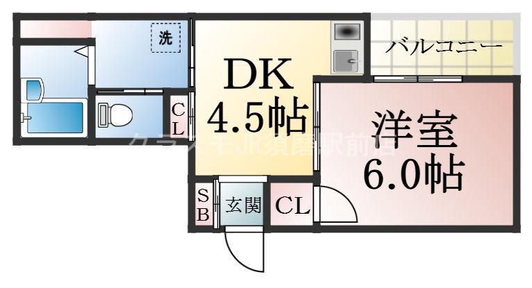 BAKER77(1DK/5階)の間取り写真